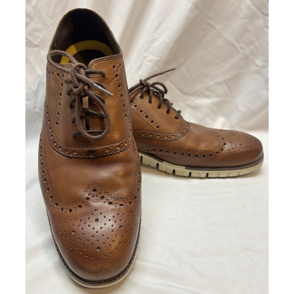 Cole Haan Men's Zerogrand Wingtip Oxford Shoes Size 13 M British Tan Leather